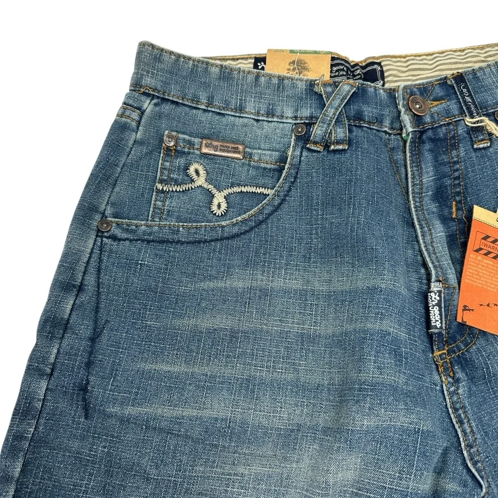 LRG Lifted Research Group Make Jeans Not War Jean Shorts Embroidered NWT‎ 32
